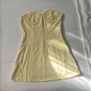 Peppermayo Soft Yellow linen dress